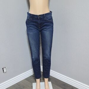 Joe's Jeans Straight Ankle Dark Blue Cropped Denim Waist 31
